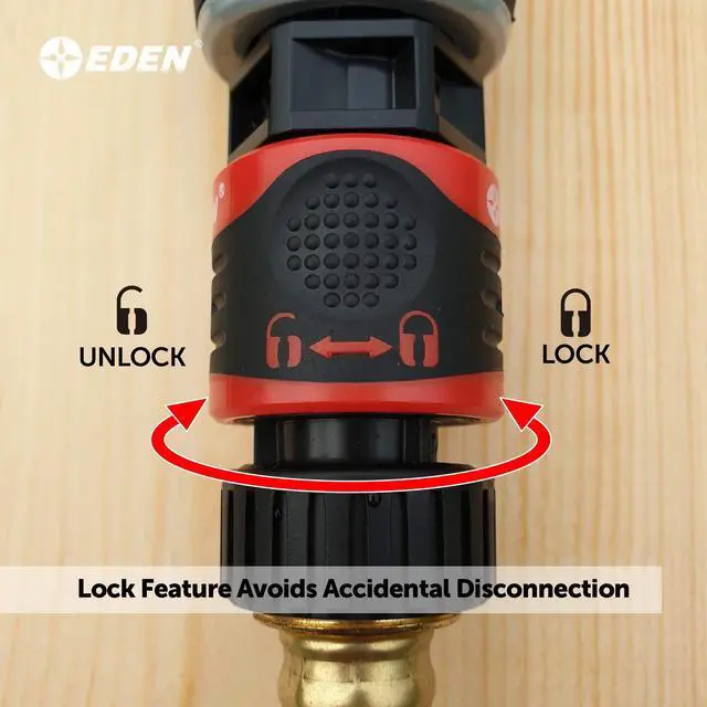 Alt view image 4 of 7 - 95210 Premium Garden Hose Quick Connect Set | 5-Piece Snap & Lock Fittings with Water Stop & Secure Twist-Lock Design