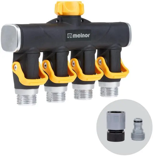 Main image of 65135AMZ 4 Way Lever Flow Through Valve Connector Bundle, Yellow, Black