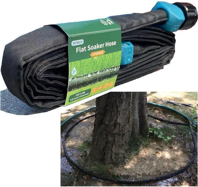 Main image of 2025 Flat Soaker Hose 10 ft for Garden, 10' Linkable Drip Hose Diy Garden Irrigation System Saving 80% Water, Dual-layer Leak-free Design Water Hose with Holes