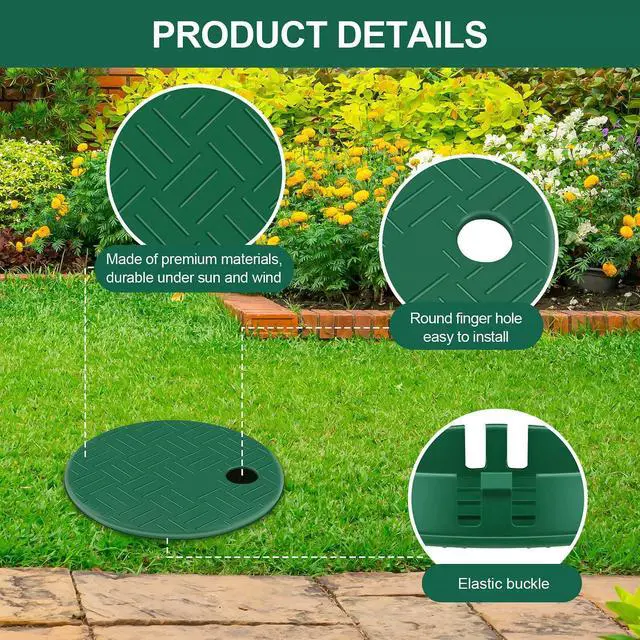 Alt view image 3 of 7 - 2PCS Sprinkler Valve Box Cover, Plastic Valve Round Box Lid, ID 5.5" OD 6" Outdoor Lawn Water Sprinkler Irrigation System, Cover for Garden Park Campus Greenhouse Farm