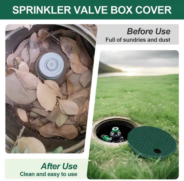 Alt view image 4 of 7 - 2PCS Sprinkler Valve Box Cover, Plastic Valve Round Box Lid, ID 5.5" OD 6" Outdoor Lawn Water Sprinkler Irrigation System, Cover for Garden Park Campus Greenhouse Farm