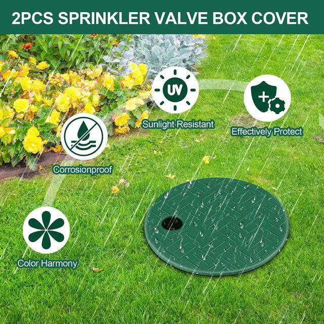 Alt view image 5 of 7 - 2PCS Sprinkler Valve Box Cover, Plastic Valve Round Box Lid, ID 5.5" OD 6" Outdoor Lawn Water Sprinkler Irrigation System, Cover for Garden Park Campus Greenhouse Farm