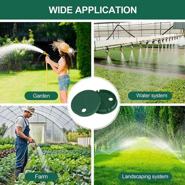 Alt view image 7 of 7 - 2PCS Sprinkler Valve Box Cover, Plastic Valve Round Box Lid, ID 5.5" OD 6" Outdoor Lawn Water Sprinkler Irrigation System, Cover for Garden Park Campus Greenhouse Farm