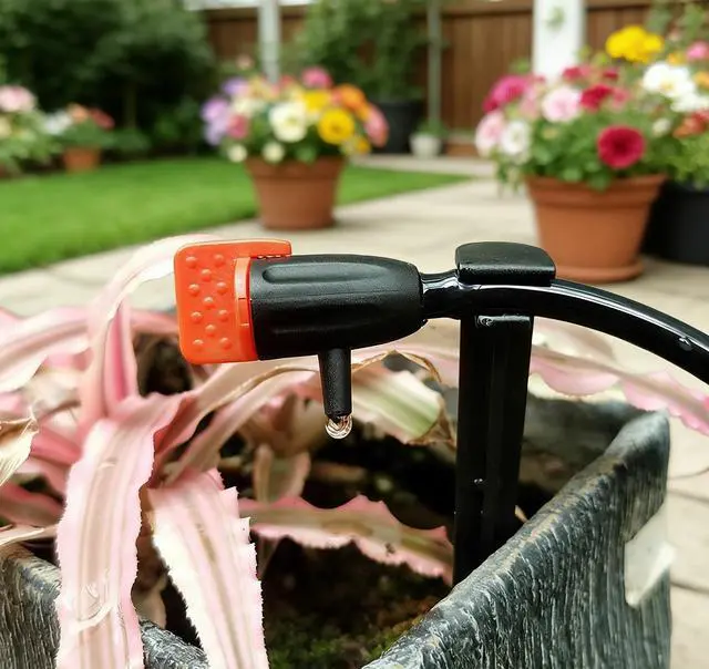 Alt view image 4 of 6 - Garden Irrigation Dripper, 30 Pack Adjustable Drip Emitters Garden Succulent Watering Dripper Sprinkler for 4mm/7mm Hose for Home Succulents Plants Lawn Flower Irrigation System