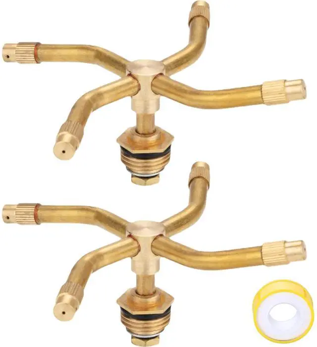 Main image of 3/4 Arm Automatic Rotary Sprayer, Automatic Rotary Whirling Sprinklers for Plants 360 Degree Rotation Irrigation System Sprinkler Head Spray Diameter of 7-11 Meters for Garden Yard Lawns (2PCS)