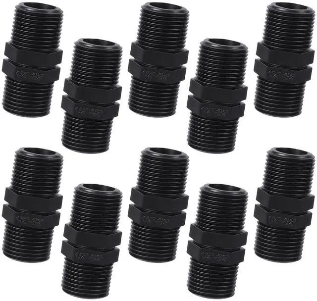 Main image of 10 Pack Double Male Pipe Thread Head Pipe Riser, 1/2 to 1/2 Male MPT Connector Straight Thread Coupling, Sprinkler Riser Adapter for Lawn Garden Irrigation System Outdoor Watering