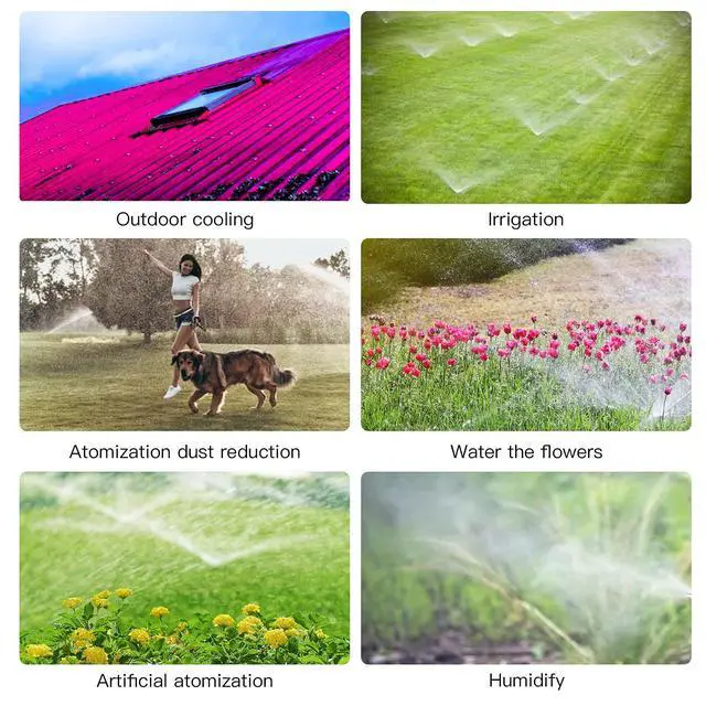 Alt view image 7 of 7 - 50pcs Adjustable Flow Micro Spray Drippers, 1/4" Garden Irrigation Sprinkler Heads with 3 Tee Connectors for Agricultural Patio Misting System, Drip Watering Kit