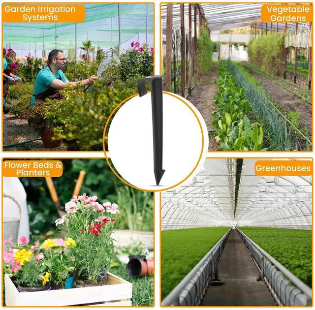 Alt view image 6 of 7 - 1/2-Inch Irrigation Tubing Hold-Down Anchor Stakes, 1 x 6-Inch, 32-Pack for Garden Ground Securing Hoses