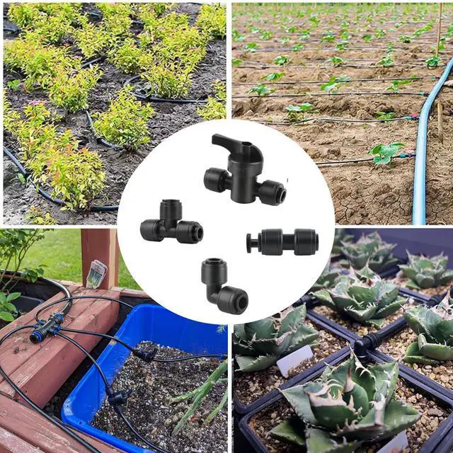 Alt view image 5 of 5 - 10 Pack 1/4" Drip Irrigation Shut Off Valve - Quick Connect On/Off Control Valve, Leak-Proof for 1/4" Tubing, Sprinkler, Garden & Farm Irrigation Systems