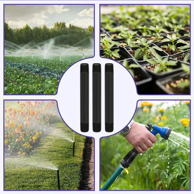 Alt view image 5 of 6 - 12 Pcs 1/2 Inch NPT Sprinkler Pipe Riser Extensions Fitting-6 Pcs 6" Length MNPT Sprinkler Riser Extension and 6 Pcs Double Female Thread Coupling for Lawn Garden Sprinkler Irrigation System