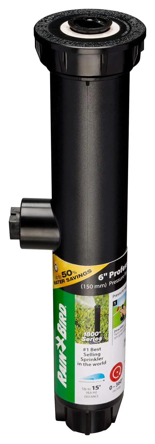 Alt view image 2 of 6 - 1806APPRS Pressure Regulating (PRS) Professional Pop-Up Sprinkler, Adjustable 0° - 360° Pattern, 8' - 15' Spray Distance, 6" Pop-up Height