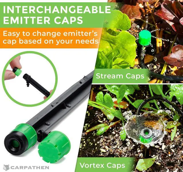 Alt view image 3 of 7 - 12pcs Drip Irrigation Emitters - Compatible with ¼ inch Drip Irrigation Tubing - 360 Degree Adjustable Flow Garden Irrigation Drippers for Drip Irrigation System - Spare Parts Included