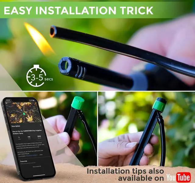 Alt view image 7 of 7 - 12pcs Drip Irrigation Emitters - Compatible with ¼ inch Drip Irrigation Tubing - 360 Degree Adjustable Flow Garden Irrigation Drippers for Drip Irrigation System - Spare Parts Included