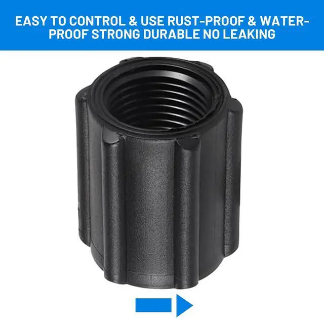 Alt view image 2 of 5 - 20-Pack 1/2 Inch NPT Double Female Thread Coupling, Heavy-Duty Black Plastic Pipe Fitting Connector for Garden Lawn Sprinkler & Drip Irrigation System, Rust-Proof Leak-Proof Pipe Extension Adapter