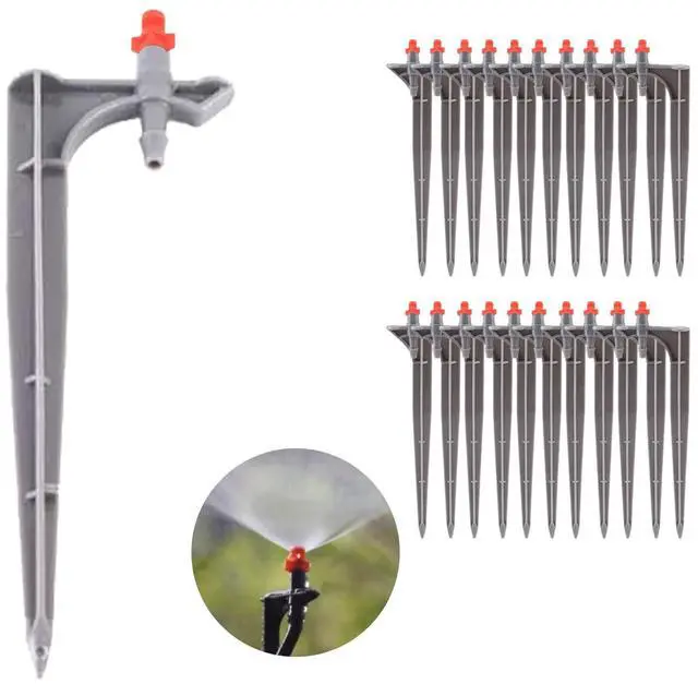 Main image of Garden Irrigation System, 20Pcs/Bag Irrigation Dripper with Ground Insert Fruit Tree Drip Irrigation Emitters for for 1/4" Drip Irrigation Tubing(360 Degree with Plunger)
