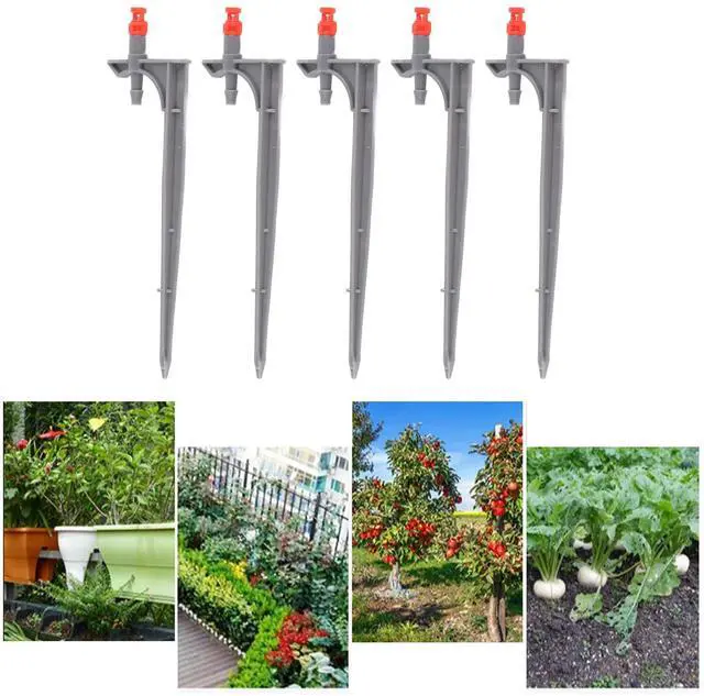 Alt view image 3 of 7 - Garden Irrigation System, 20Pcs/Bag Irrigation Dripper with Ground Insert Fruit Tree Drip Irrigation Emitters for for 1/4" Drip Irrigation Tubing(360 Degree with Plunger)