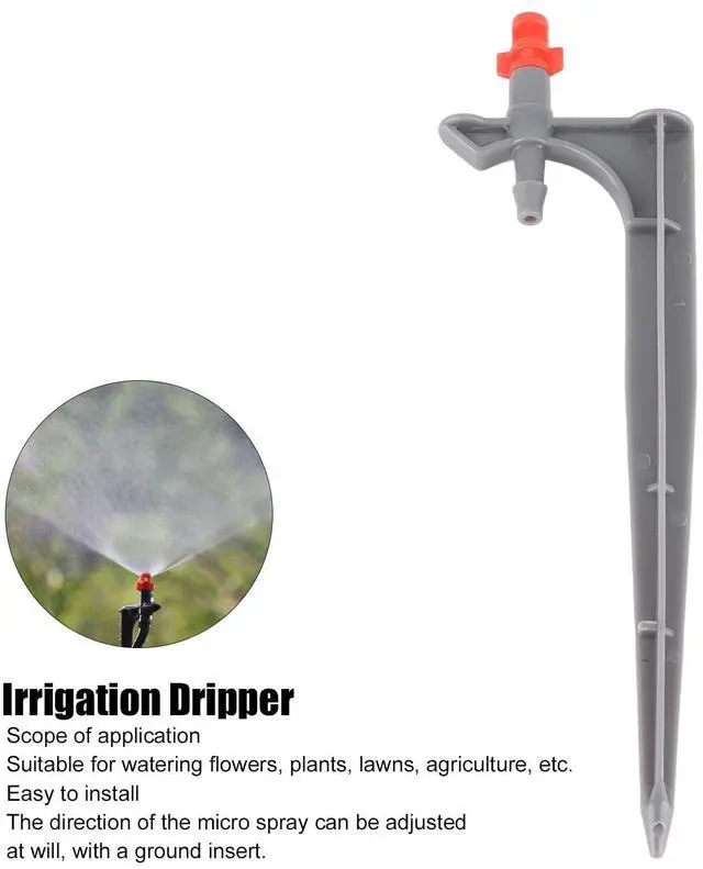 Alt view image 4 of 7 - Garden Irrigation System, 20Pcs/Bag Irrigation Dripper with Ground Insert Fruit Tree Drip Irrigation Emitters for for 1/4" Drip Irrigation Tubing(360 Degree with Plunger)
