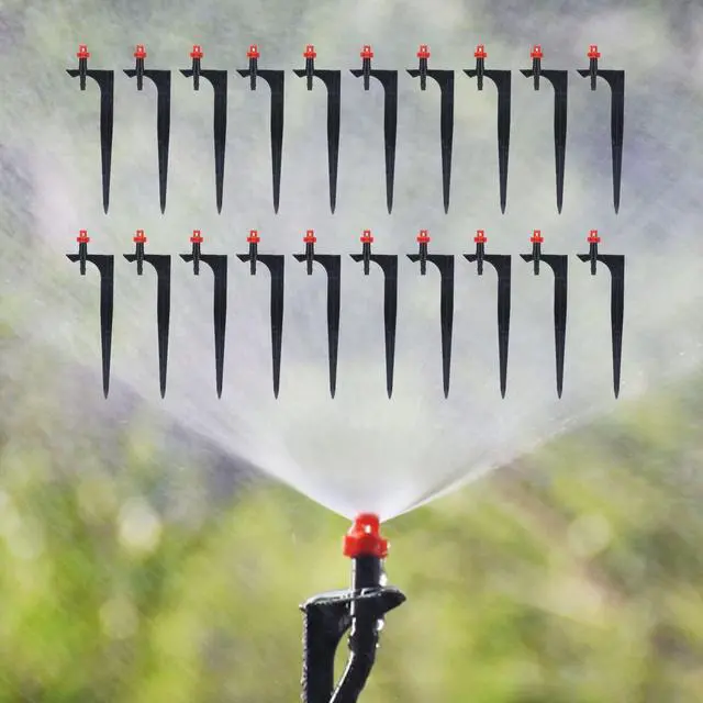 Alt view image 5 of 7 - Garden Irrigation System, 20Pcs/Bag Irrigation Dripper with Ground Insert Fruit Tree Drip Irrigation Emitters for for 1/4" Drip Irrigation Tubing(360 Degree with Plunger)