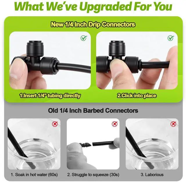 Alt view image 5 of 7 - Quick Connect 1/4" Drip Irrigation Tee Fitting: 32 Pieces Push to Fit Drip Line T Parts for 1/4-Inch Tubing Leak Free Dripline Hose Connectors for Garden Lawn Sprinkler System
