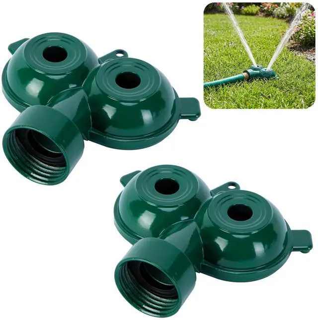 Main image of 2 Pcs Twin Spot Stationary Sprinkler, Heavy-Duty Metal Dual Circle Sprinkler, Garden Spot Water Spray for Outdoor Yard Lawn Plants Irrigation