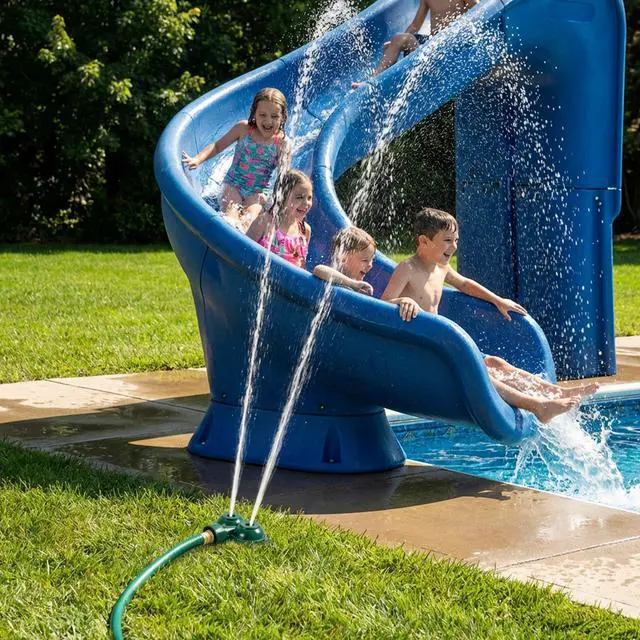 Alt view image 6 of 7 - 2 Pcs Twin Spot Stationary Sprinkler, Heavy-Duty Metal Dual Circle Sprinkler, Garden Spot Water Spray for Outdoor Yard Lawn Plants Irrigation