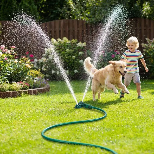 Alt view image 7 of 7 - 2 Pcs Twin Spot Stationary Sprinkler, Heavy-Duty Metal Dual Circle Sprinkler, Garden Spot Water Spray for Outdoor Yard Lawn Plants Irrigation
