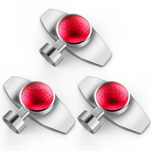 Main image of 3Pack 360° Metal Spot Sprinklers, Durable Outdoor Sprinkler with Gentle Water Flow, Cover Up to 30FT Area, Water Efficiency&Long-Range Irrigation, Ideal for Yard, Lawn&Garden (Red)