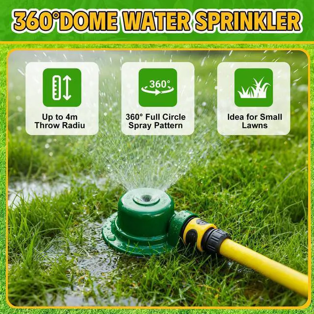 Alt view image 4 of 7 - 3 Pcs 3/4 Inch Garden Water Sprinklers 360 Degree Metal Lawn Sprinkler for Yard Lawn Irrigation System for Small to Medium Area Watering up to 19ft Diameter Yard Lawns (Green)