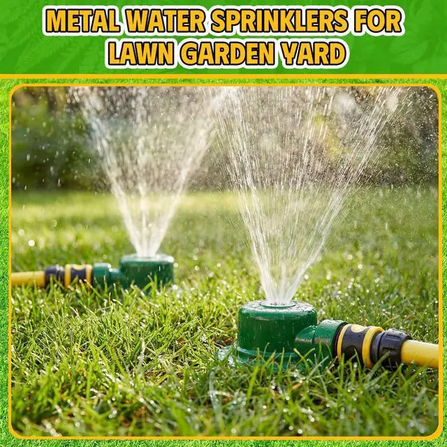 Alt view image 6 of 7 - 3 Pcs 3/4 Inch Garden Water Sprinklers 360 Degree Metal Lawn Sprinkler for Yard Lawn Irrigation System for Small to Medium Area Watering up to 19ft Diameter Yard Lawns (Green)