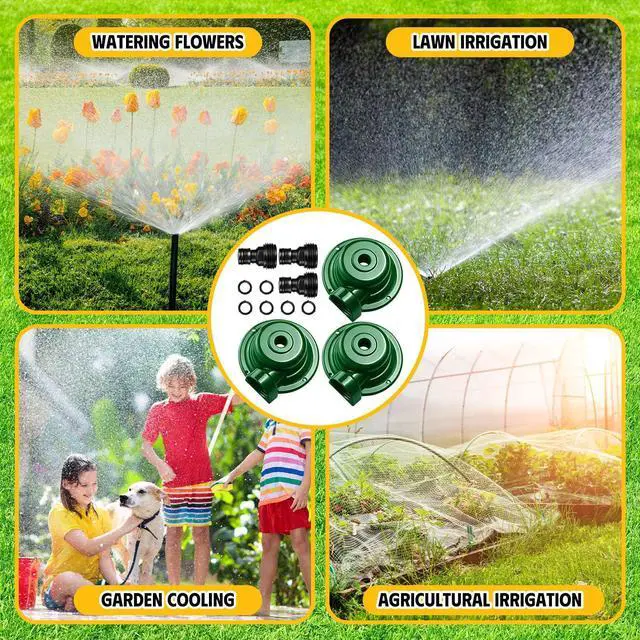 Alt view image 7 of 7 - 3 Pcs 3/4 Inch Garden Water Sprinklers 360 Degree Metal Lawn Sprinkler for Yard Lawn Irrigation System for Small to Medium Area Watering up to 19ft Diameter Yard Lawns (Green)