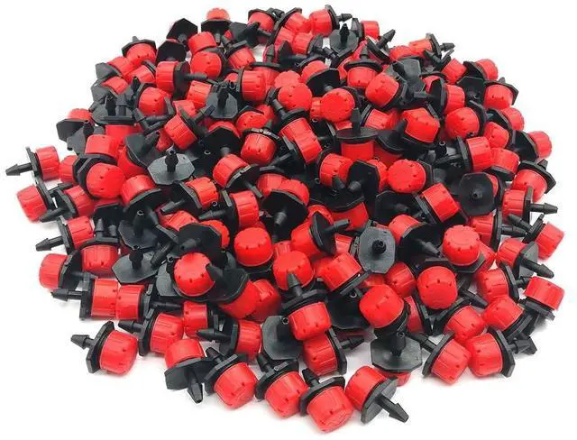 Main image of 100pcs 360 Degree Adjustable Irrigation Drippers Sprinklers, 1/4 Inch Emitters Drip for Watering System by