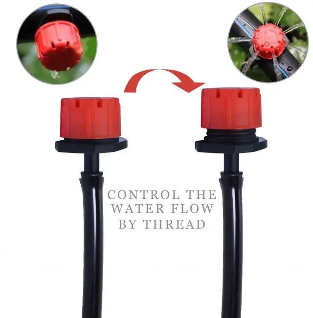 Alt view image 4 of 6 - 100pcs 360 Degree Adjustable Irrigation Drippers Sprinklers, 1/4 Inch Emitters Drip for Watering System by