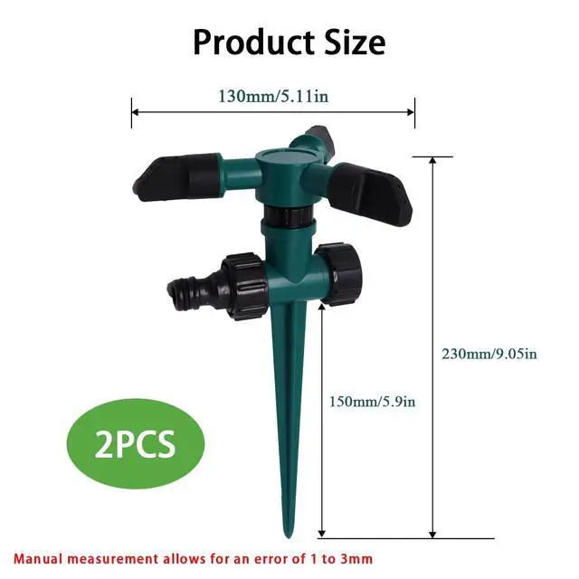 Alt view image 2 of 7 - 2PCS 360° Rotating Lawn Sprinkler Automatic, Sprinklers for Yard, Adjustable Garden Water Sprinkler for Lawn, Garden and Yard Irrigation, Gardening Watering System