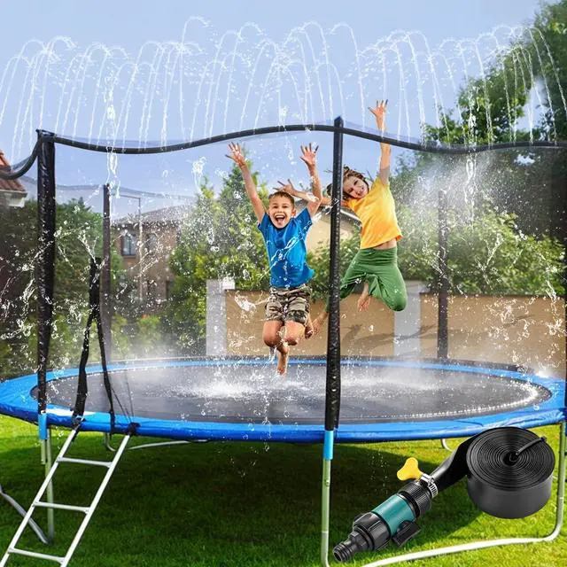 Main image of 39FT Trampoline Sprinkler for Kids Outdoor Backyard Water Park Summer Toys Trampoline Accessories for Boys Girls Adults Water Play Game for Yard Garden Patio Party Activities Garden Watering (Green)