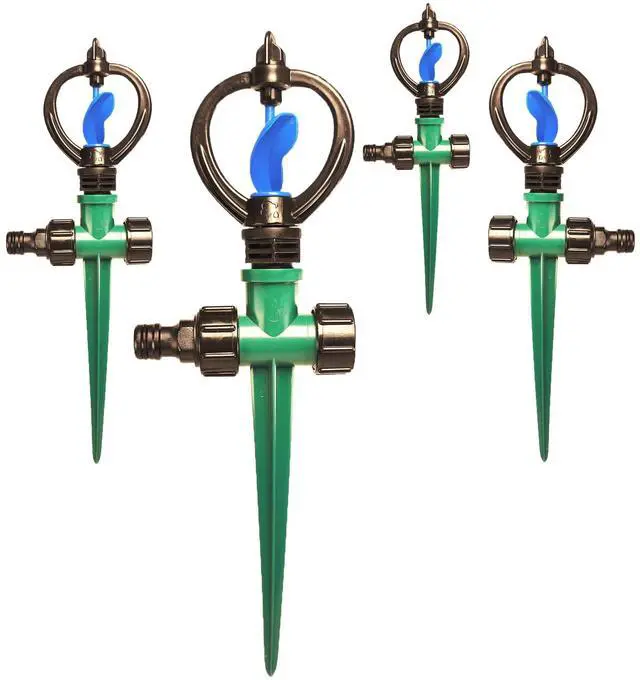 Main image of 4PCS Sprinklers for Yard,Water Sprinkler for Lawn,360 Degrees Automated Rotating Watering,Made of ABS Crack Resistant Material,for Gardens,Lawns,Yards and Irrigation SystemGreen