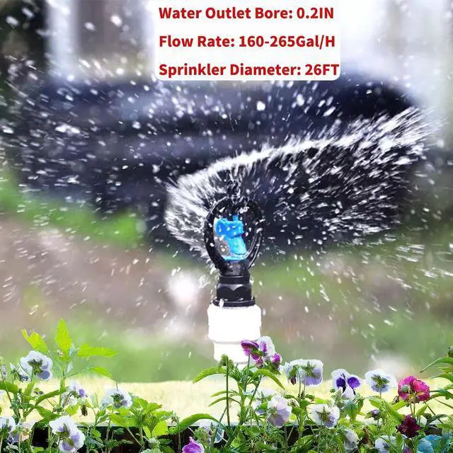 Alt view image 3 of 7 - 4PCS Sprinklers for Yard,Water Sprinkler for Lawn,360 Degrees Automated Rotating Watering,Made of ABS Crack Resistant Material,for Gardens,Lawns,Yards and Irrigation SystemGreen