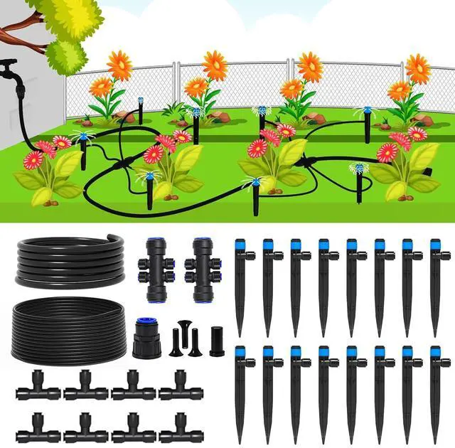 Main image of Quick-Connect Automatic Drip Irrigation System Kit 36FT Garden Watering Kit with Adjustable Nozzles & Sprinklers for Greenhouse, Lawn, and Potted Plants Watering System