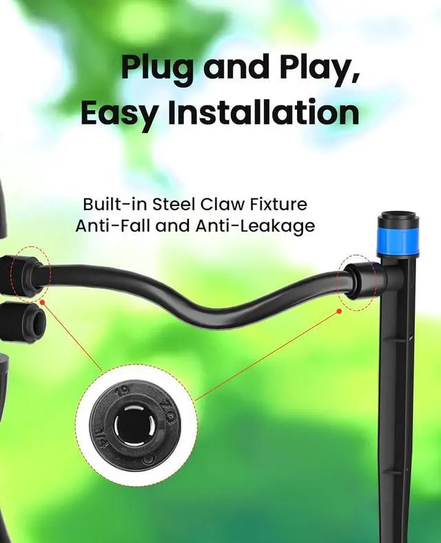 Alt view image 5 of 7 - Quick-Connect Automatic Drip Irrigation System Kit 36FT Garden Watering Kit with Adjustable Nozzles & Sprinklers for Greenhouse, Lawn, and Potted Plants Watering System