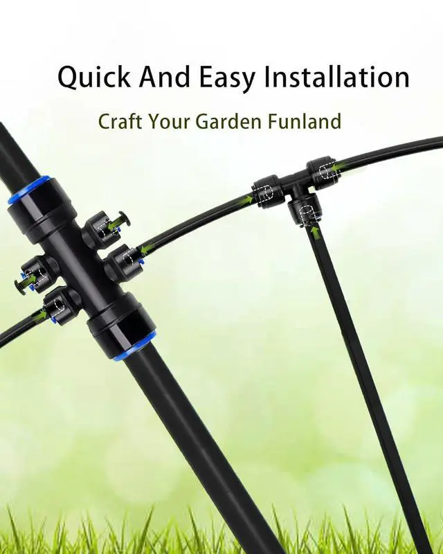Alt view image 4 of 7 - Quick-Connect Automatic Drip Irrigation System Kit 36FT Garden Watering Kit with Adjustable Nozzles & Sprinklers for Greenhouse, Lawn, and Potted Plants Watering System