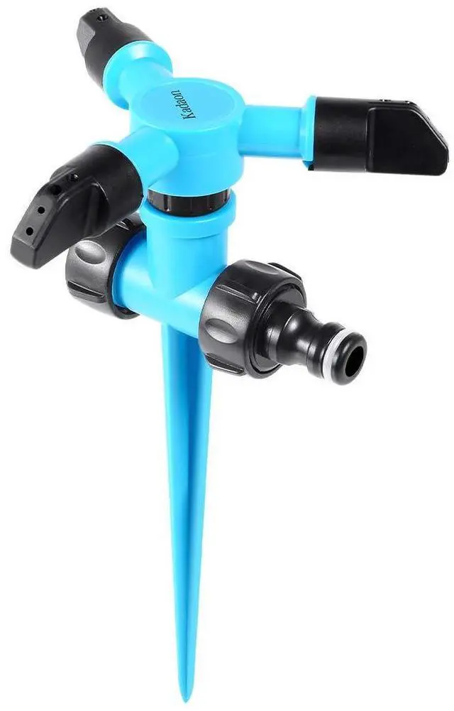 Alt view image 2 of 7 - Garden Sprinkler, 360 Degree Rotating Lawn Sprinkler Large Area Coverage - Adjustable, Weighted Gardening Watering System