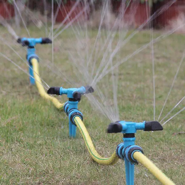 Alt view image 7 of 7 - Garden Sprinkler, 360 Degree Rotating Lawn Sprinkler Large Area Coverage - Adjustable, Weighted Gardening Watering System
