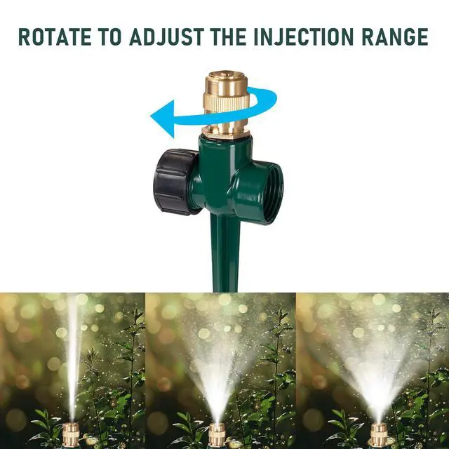 Alt view image 3 of 7 - 2 Pack Metal Lawn Sprinkler for Yard, Automatic Brass Garden Water Sprinklers on Spike Base, Adjustable 360 Degree Sprinkler Nozzle for Large Area Coverage Grass Patio Irrigation