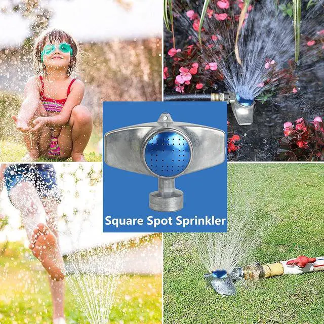Alt view image 2 of 5 - 360 Degree Metal Spot Sprinkler 2 Pack, Outdoor Garden Watering Sprinklers for Yard Small Areas Lawn with Gentle Water Flow, Coverage Up to 30FT