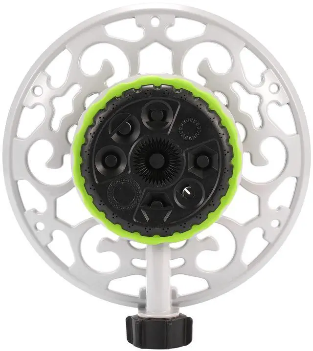 Alt view image 3 of 5 - Turret Pattern Sprinkler, 8-Pattern Stationary Water Sprinkler on Metal Decorative Base for Watering Small and Large Yards, Lawns, Garden or Odd Shaped Areas