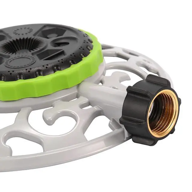 Alt view image 5 of 5 - Turret Pattern Sprinkler, 8-Pattern Stationary Water Sprinkler on Metal Decorative Base for Watering Small and Large Yards, Lawns, Garden or Odd Shaped Areas