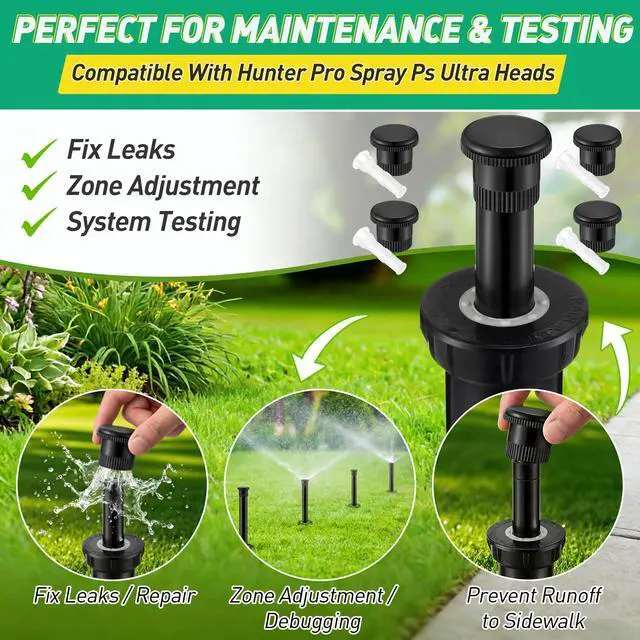 Alt view image 4 of 7 - Sprinkler Tool with Shut Off Caps, Sprinkler Tool Filter Screen Compatible with Hunter Pro Spray & Rain Bird 1800, Sprinklers Cap Off for Spray Heads (15 Pack Shut Off Caps)