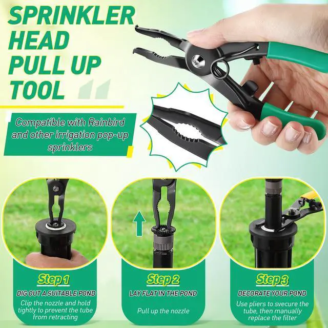 Alt view image 3 of 7 - Sprinkler Tool with Shut Off Caps, Sprinkler Tool Filter Screen Compatible with Hunter Pro Spray & Rain Bird 1800, Sprinklers Cap Off for Spray Heads (15 Pack Shut Off Caps)