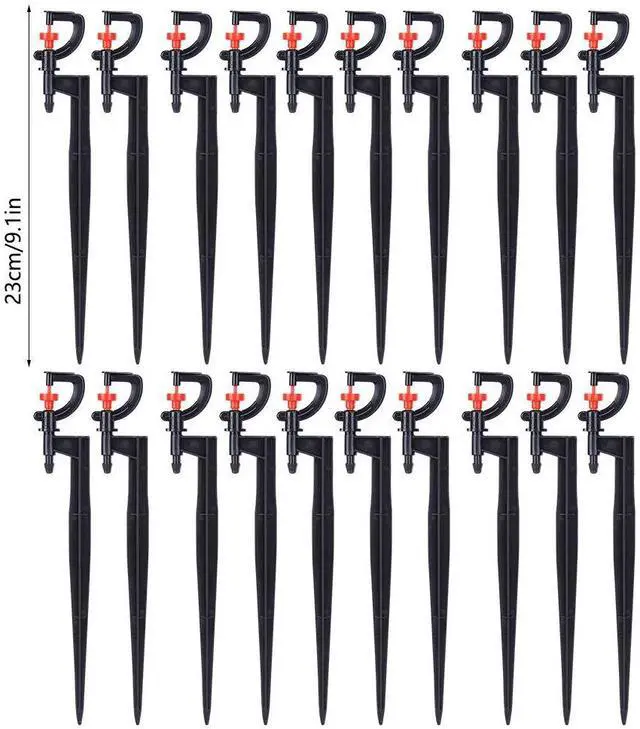 Alt view image 3 of 7 - 20pcs Irrigation Drippers Drip, G Type 360 Degree Rotation Micro Spray Adjustable Sprinkler Watering Spray Nozzle Accessory DIY Plant Watering Set for Garden Lawn - Plastic Material