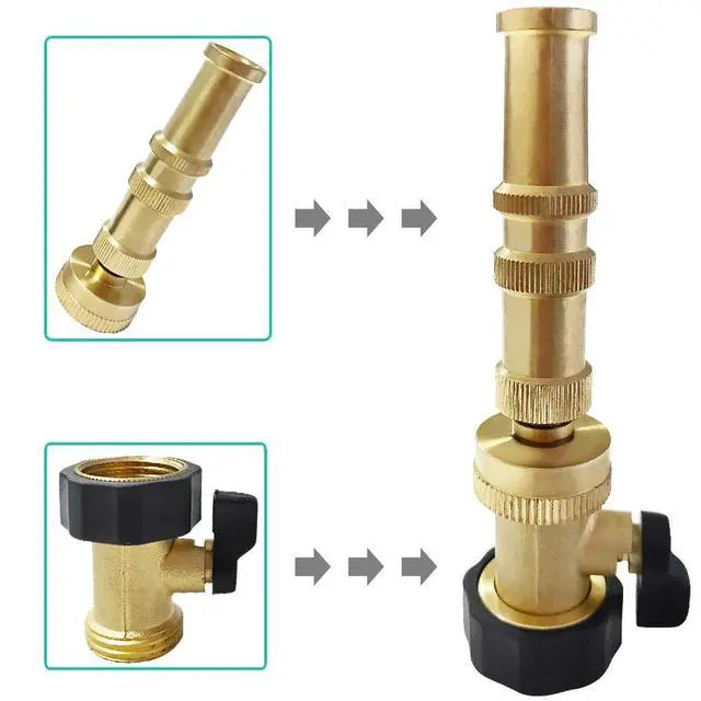 Alt view image 6 of 7 - Heavy Duty Brass Shut Off Valve Garden Hose Shut Off Valve Garden Hose Connector (2PCS) +4 Extra Pressure Washers