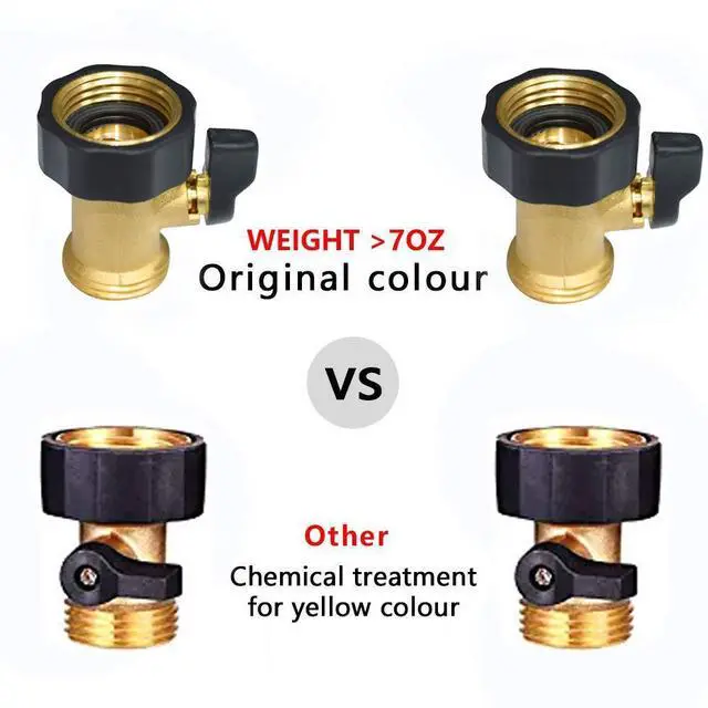 Alt view image 2 of 7 - Heavy Duty Brass Shut Off Valve Garden Hose Shut Off Valve Garden Hose Connector (2PCS) +4 Extra Pressure Washers